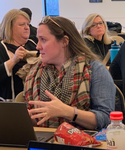 a breakthrough results staff member during a discussion at a professional learning session