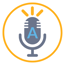graphic of a microphone inside a circle with the letter "A" to represent ANet