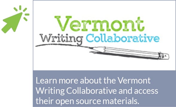 Graphic is the Vermont Writing Collaborative logo