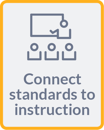 Graphic says Connect standards to Instruction