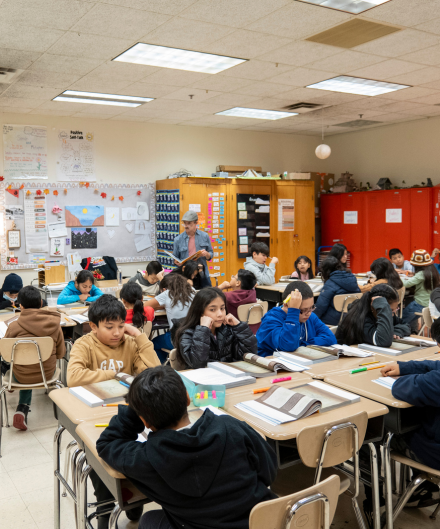 a classroom full of students at their desks